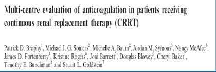 Circuit Lifetime With Citrate Versus Heparin in