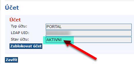 Můžete se o tom přesvědčit vybráním PORTAL a kliknutím na správa účtu: Obr. 6 V obou případech můžete změnit heslo.