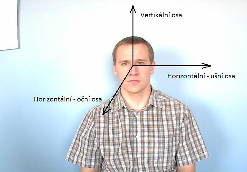 Obr. 5.2 Specifikace os okolo kterých, se otáčí hlava na obrazech v databázi pro testování odolonosti proti naklonění hlavy. 5.5 Výsledky testů 5.5.1 Výsledky testu na databázi Na testovací databázi byly testovány dva detektory.