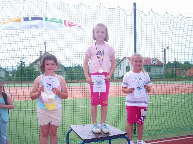 Základné školy - Hod loptičkou - dievčatá 2.ročník 1. Semanová Ivana (ZŠ, Francisciho ul.) 15,0 m 2. Berengháziová Ivana (ZŠ, Francisciho ul.) 15,0 m 3. Krochľaková Bibiana (ZŠ, Ul.G.