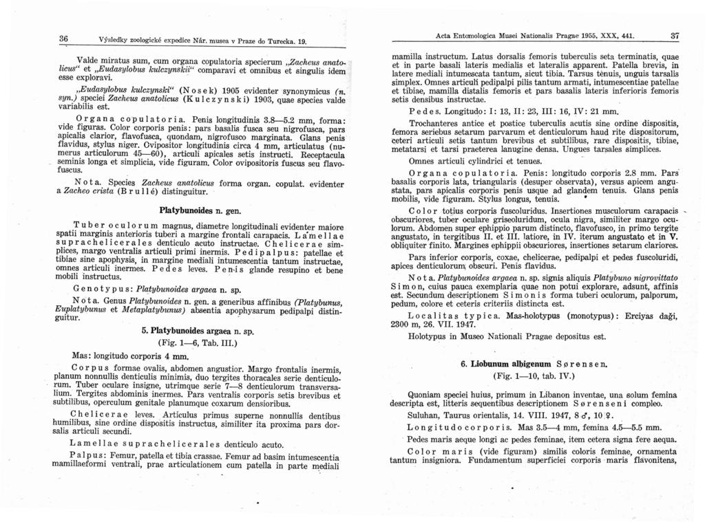 36 Výsledky zoologické expedice Nár, musea v Praze do Turecka. 19.
