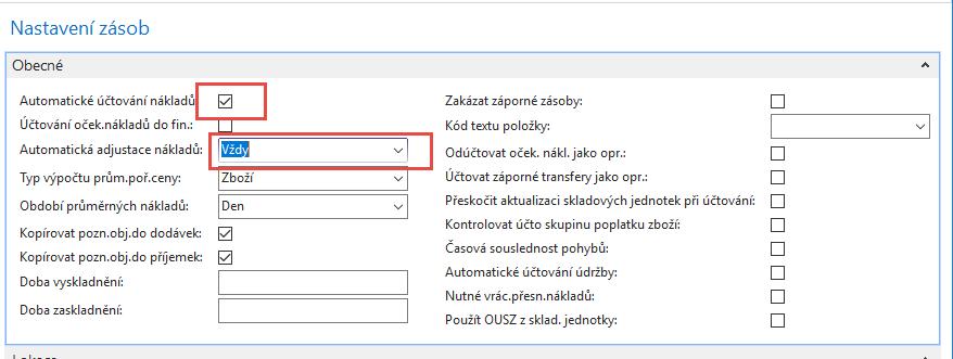 I v případě použití této funkce však bude třeba pravidelně spouštět dávkové úlohy Adjustace nákl.