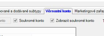 Verze 1.8.72.0 Věrnostní konto Přidány dva nové parametry (checkbox) Soukromé konto a Zobrazit soukromé konto u klienta.