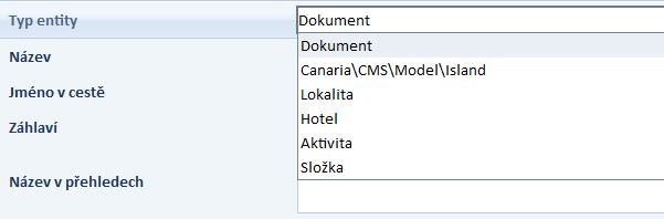 TŘÍDA DOKUMENTU Přidání nového modelu do seznamu entit Přidání překladu do messages object Vivo\CMS\Model\Site { title string "My Site"