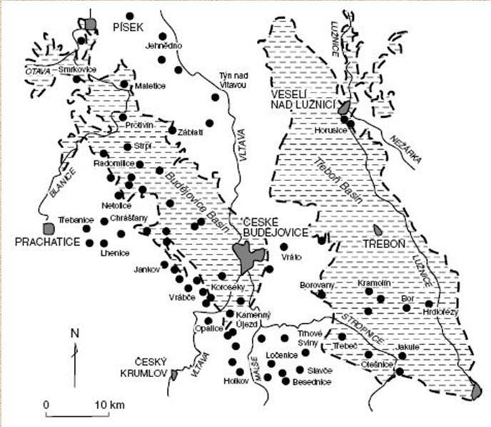 Středoevropské (vltavíny): Jihočeské lokality (V