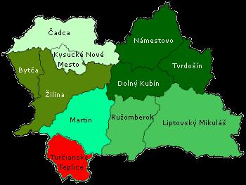 Okres a mesto Turčianske Teplice sa nachádza v centre stredného Slovenska, v Turčianskej kotline, na trase Žilina Banská Bystrica, presnejšie medzi mestami Martin a Banská Bystrica.