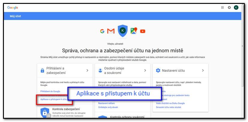 6. AirDrive zasílá e-maily přes službu Gmail. Nejdříve je nutné změnit bezpečnostní nastavení účtu Google. Na stránce myaccount.google.