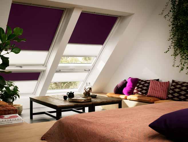 VELUX rolety a žaluzie Doplňte 100% ochranu před hmyzem Viz strana 29 Doplňte venkovní ochranu před teplem Viz strana 10 Úplné zatemnění Regulace světla Kombinovaná roleta Dva způsoby regulace světla