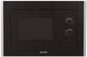 Gril/mikrovlny: 1000 W (Quartz)/700 W Pro výšku niky 380 mm BM171E2XG Vestavná mikrovlnná trouba Provedení/barva: černé sklo/nerez Objem: 17 l Nerez s povrchem proti otisk prstů Mechanické ovládání +