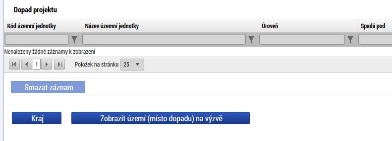 5. Záložka Subjekty projektu Ve výběrové liště vlevo vyberte možnost Subjekty projektu. Klikněte na čtverec vpravo od pole TYP SUBJEKTU (viz bod 1. obrázek níže) a vyberte možnost Žadatel/příjemce.