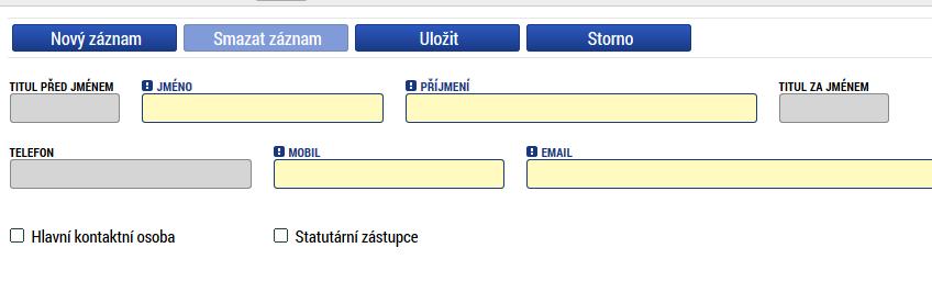 Klikněte zde Záložka Účty subjektu Nelze editovat v případě žádostí o podporu z OPZ nelze zadávat identifikaci bankovního účtu při zpracování žádosti o podporu.