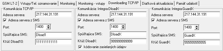 34 GSM LT-2 SATEL koniec narušenia vstupov IN1... IN4; test prenosu.
