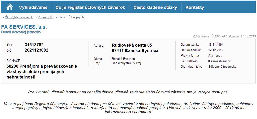 Obrázok 7: Účtovná jednotka bez účtovných závierok 2.