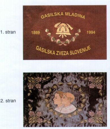 PRILOGA ŠT. 4: Prapor mladine GZS Mladinski gasilski prapor Gasilske zveze Slovenije je izdelan iz svilene tkanine ognjeno rde e barve. Velikost prapora je 100 x 65 cm.