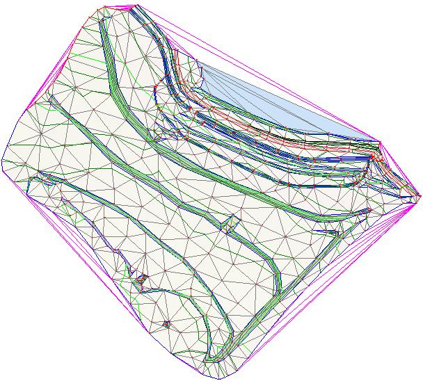 3. ZPRACOVÁNÍ A VÝSLEDKY ETAP Obr. 3.4: Pracovní zobrazení modelu 3.4.2 Generace 3D pohledů Z prostředí Atlas lze spouštět samostatný program POGLedy, který slouží k prohlížení DMT v 3D.