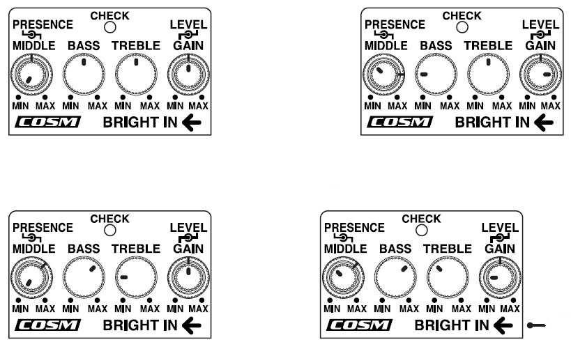 Příklady nastavení Standard Crunch Sound Hard Overdrive