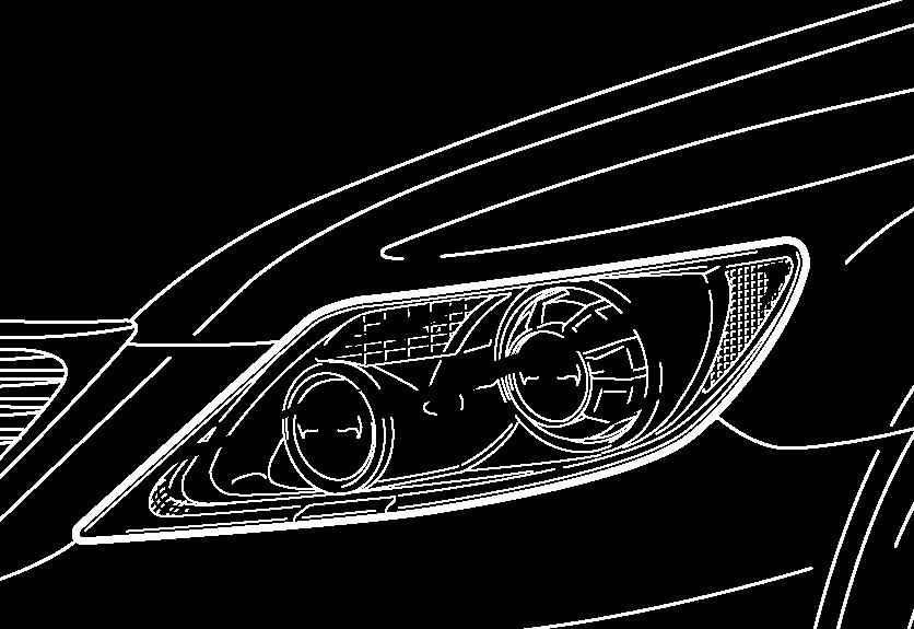 Ochrana před vysokým napětím (pokračování) Vysoce svítivé xenonové světlomety Podobně jako u klasických nehybridních modelů Lexus, také LS 600 h/ls 600h L je vybaven potkávacími světly reflektorového