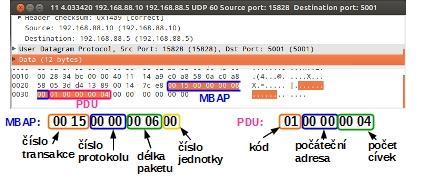 Obrázek 106 - Blokové schéma FBD, první úloha. Druhá úloha pracuje obráceně, periodicky je zde dotazován modul NanoMod a z něho jsou získávána data ze vstupních kontaktů.