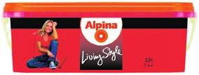 Alpina LivingStyle Profesionálně navržený barevný koncept pro harmonický interiér Tónovaná vysoce jakostní disperzní barva pro interiér výtečná krycí schopnost při jedné vrstvě matný moderní vzhled