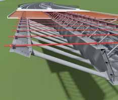 Tloušťka filigránových panelů je 100 mm a skladebná šířka je 1 500 mm (obr. 4 a 5). Délka panelů závisí na poloze v mostě.