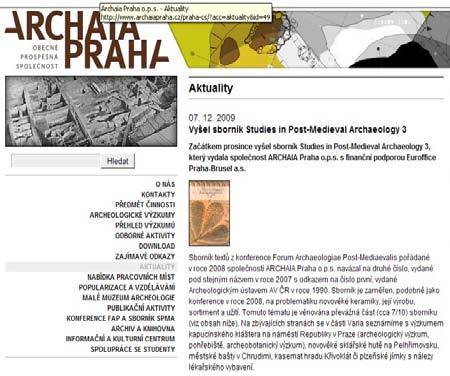 obsahu stránek, které nedoznaly větších změn oproti roku 2008. Doplněny byly některé změny a doposud nerozpracované záložky, které postrádaly jakékoli informace.