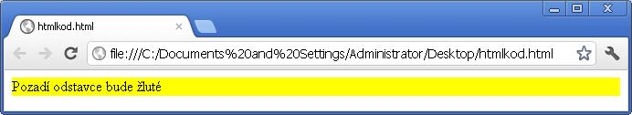 6.2 Nastavení barvy pozadí Nastavení barvy pozadí provedeme pomocí vlastnosti background-color: a jako parametr uvedeme barvu. Touto vlastností obarvíme pozadí bloku.