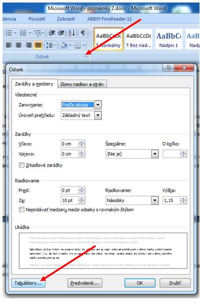 bloku/ ale v rámci jedného riadku potrebujem aj zarovnanie vpravo,