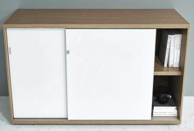 přístavná ke stolu 0 x 6,6 x 7, cm posuvné dveře melamin melamin světlý dub zámek úchytka