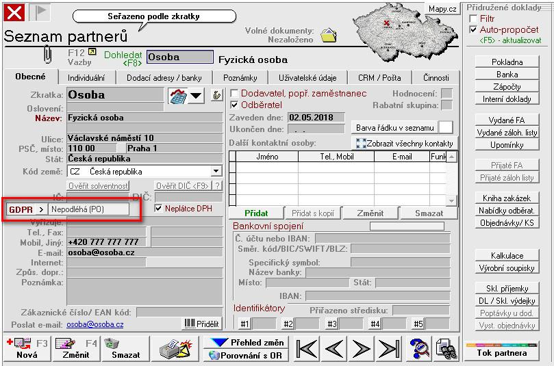 OCHRANA OSOBNÍCH A CITLIVÝCH DAT V PREMIER SYSTEM Je velmi složité popsat všechny souvislosti a rozsah jednotlivých požadavků nařízení GDPR souvisejících s informačním systémem.