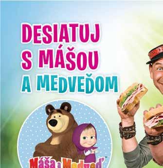 Nakupuj v COOP Jednote a získaj všetky desiatové boxy ZADARMO Za nákup v hodnote aspoň 25 dostanete zadarmo desiatový box s motívom obľúbeného seriálu Máša a Medveď. Akcia trvá od 29. 6. do 31. 7.