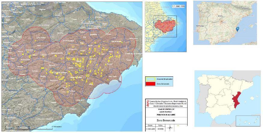 4. Mapa vymezené oblasti ve Valencijském společenství (Španělsko)