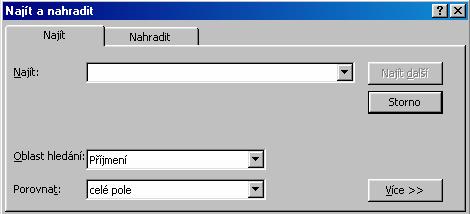 Pracovné listy MS ACCESS 5.