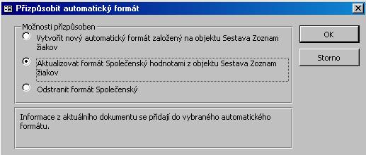 Pracovné listy MS ACCESS 11. PRISPÔSOBENIE VZHĽADU ZOSTAVY Vzhľadom k tomu, že zostavy sú určené predovšetkým na prezentačné účely, je v nich dôležitá grafická stránka zobrazenia.