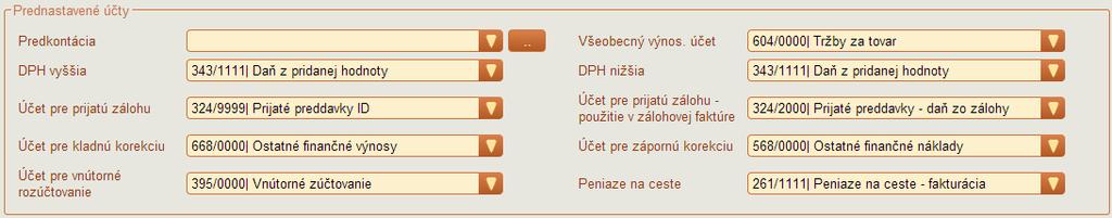 FAKTURÁCIA Automatické zaúčtovanie po vytvorení súvisiaceho dokladu (ak je aktívne automatické účtovanie) voľbu je možné aktivovať len ak je aktívna voľba Automatické zaúčtovanie po uložení dokladu.