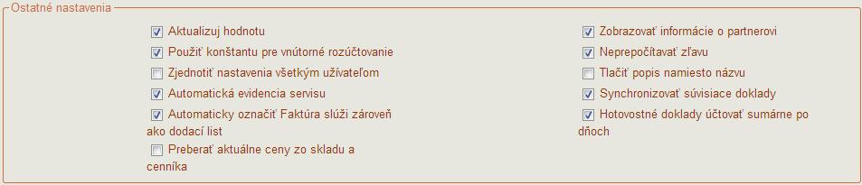 Nastavenia fakturácie Prednastavený číselný rad pokladne ak je prázdny, použije systém Humanet prvý číselný rad (podľa priority číselných radov) s použitím pre pokladňu.