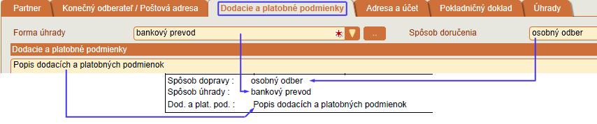 Význam údajov z editačného okna hlavičky a ich interpretácia pri tlači 4.