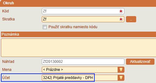 Fakturácia Nastavenie účtu 324/2 ako Prednastaveného účtu v číselnom rade Zf: 43 Zaúčtovanie zálohovej faktúry v jednoduchom účtovníctve V jednoduchom účtovníctve je zaúčtovaná aj hodnota základu aj