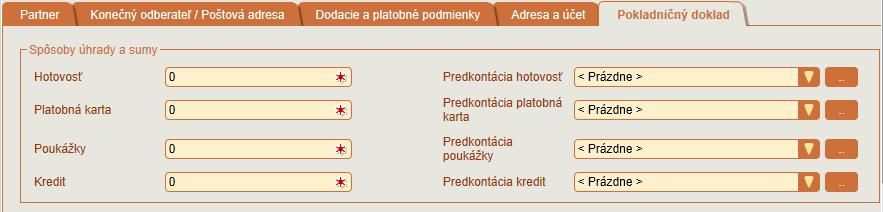 Fakturácia 6.5 Hotovosť Druh dokladu Hotovosť je daňový doklad. Je to ekvivalent faktúry uhradený v hotovosti.