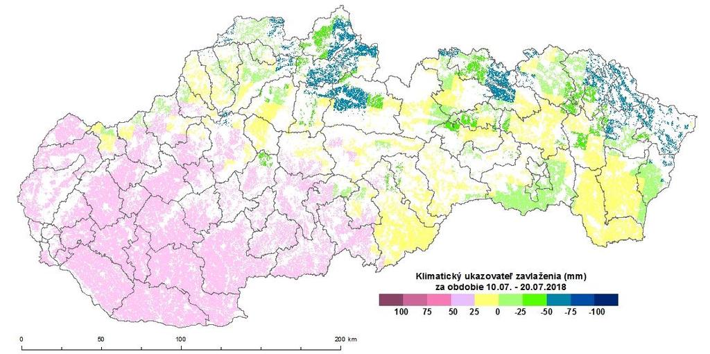 Klimatický ukazovateľ zavlaženia vyjadruje to, do akej miery je nárok na vodu (potenciálna evapotranspirácia) kompenzovaná zrážkami.