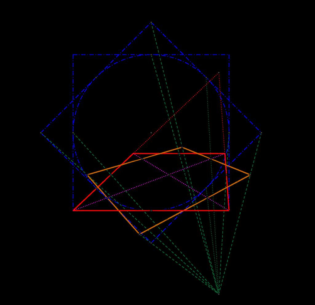 Sklopením obzorové roviny 1 π do průmětny s π najdeme na horizontu h společný