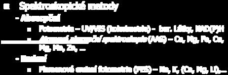 fotometrie (PES) Na, K, (Ca, Mg, Li), Potenciometrické metody ph Krevní plyny pco 2, po 2 Iontově selektivní