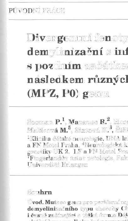 PŮVOD NÍ PRÁCE Čes. a slov. Neurol. Neurochir., 67 / 100, 2004, No. 5, p. 321-329.