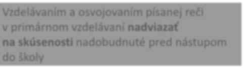 nový prístup pri nácviku čítania Vzdelávaním a osvojovaním písanej reči v primárnom