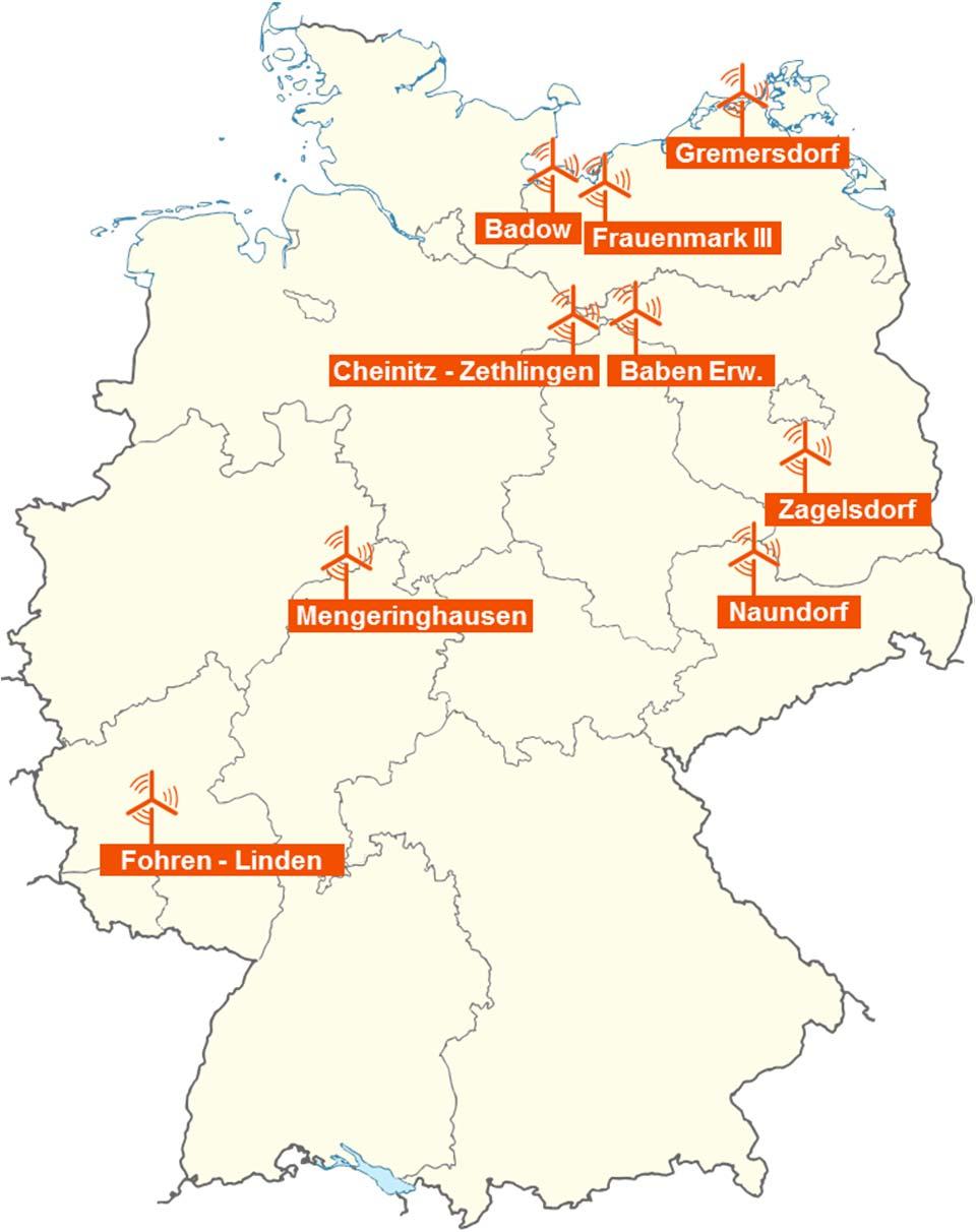 TÝM ROZVOJ SEGMENT NOVÁ ENERGETIKA VYBRANÉ UDÁLOSTI 2016 Vstoupili jsme na trh obnovitelných zdrojů v Německu Skupina ČEZ získala v Německu 39 pevninských provozovaných větrných turbín o celkovém