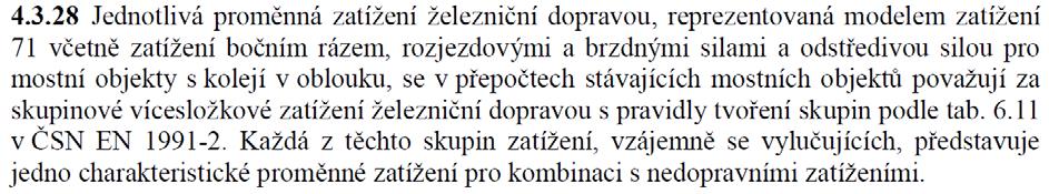 7.3.2 Zatížení od LM71 S proměnným zatížením