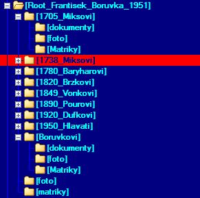 Ručně Šablona rodové tabulku Desky, šanony V počítači Uspořádání dat V první fázi MS Word, MC Excel Vhodná struktura adresářů Kořenová (první složka), pojmenovaná podle probanta Složka rodu probanta