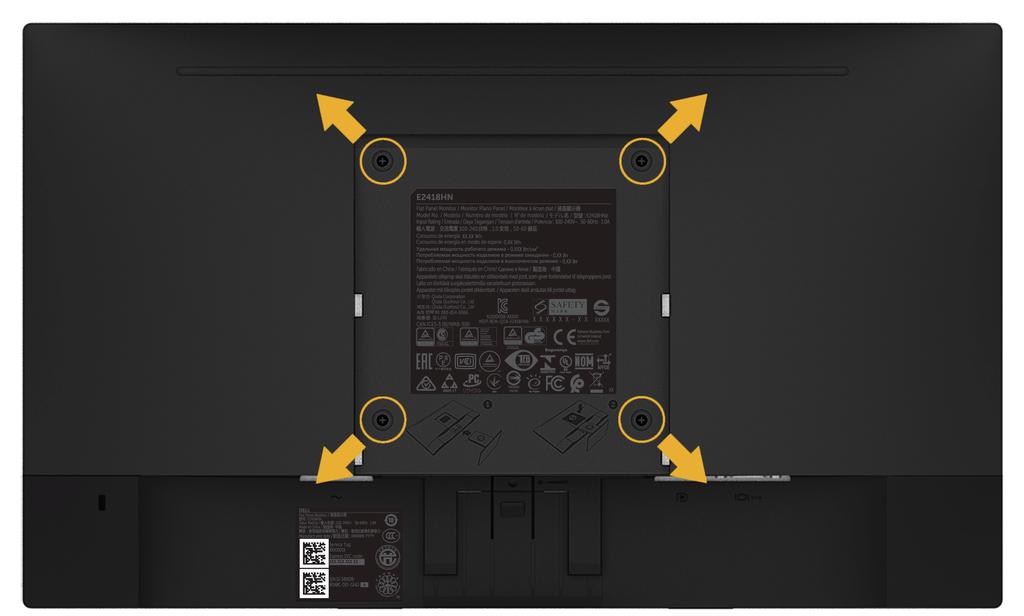 Položte panel monitoru na měkkou látku nebo polštář na stabilním rovném stole. 2. Sejměte stojánek. 3.