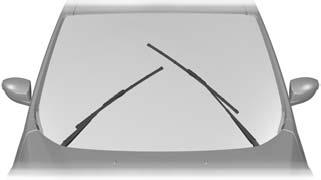VÝMĚN STÍRÁTEK STĚRČŮ Lišta stěrače čelního skla UNĚNÍ Pro výměnu lišt stěračů nastavte stěrače čelního skla do servisní polohy.