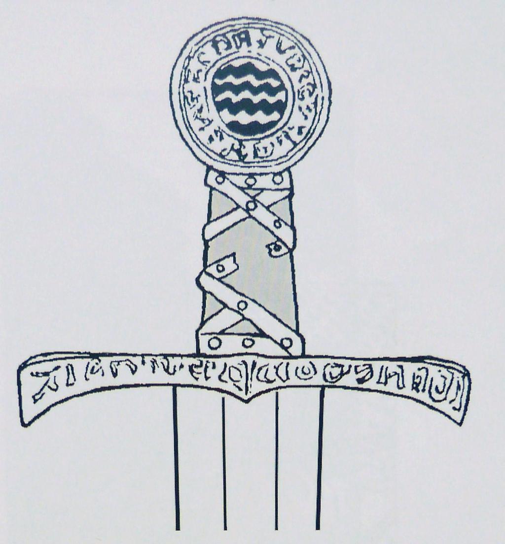 B) Značky na středověkých mečích "Víme, že meče dostávaly jména.