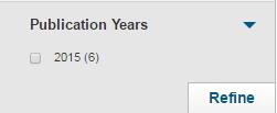 Na levé straně se zaměříme v Refine Results na Publication year.